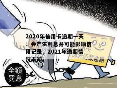 2020年信用卡逾期一天：会产生利息并可能影响信用记录，2021年逾期情况未知。