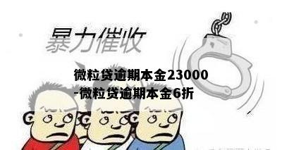 微粒贷逾期本金23000-微粒贷逾期本金6折