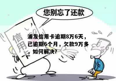 浦发信用卡逾期8万6天，已逾期6个月，欠款9万多，如何解决？