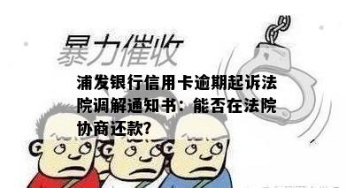 浦发银行信用卡逾期起诉法院调解通知书：能否在法院协商还款？