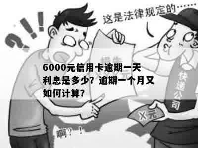 6000元信用卡逾期一天利息是多少？逾期一个月又如何计算？