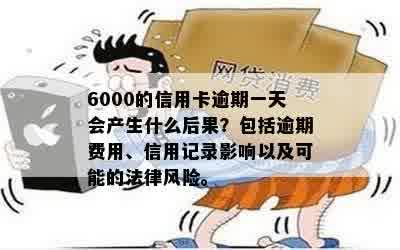 6000的信用卡逾期一天会产生什么后果？包括逾期费用、信用记录影响以及可能的法律风险。