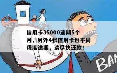 信用卡35000逾期5个月，另外4张信用卡也不同程度逾期，请尽快还款！