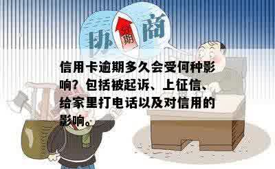 信用卡逾期多久会受何种影响？包括被起诉、上征信、给家里打电话以及对信用的影响。