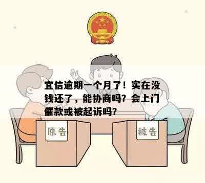 逾期一个月了！实在没钱还了，能协商吗？会上门催款或被起诉吗？