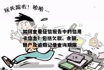 如何查看征信报告中的信用卡信息？包括欠款、余额、销户及逾期记录查询期限