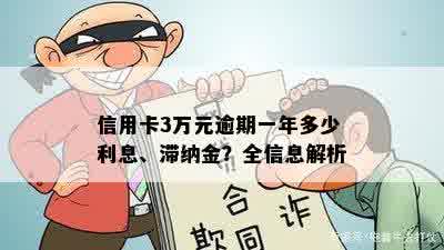 信用卡3万元逾期一年多少利息、滞纳金？全信息解析