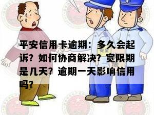 平安信用卡逾期：多久会起诉？如何协商解决？宽限期是几天？逾期一天影响信用吗？