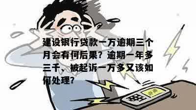 建设银行贷款一万逾期三个月会有何后果？逾期一年多三千、被起诉一万多又该如何处理？