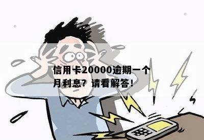 信用卡20000逾期一个月利息？请看解答！