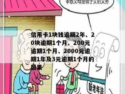 信用卡1块钱逾期2年、20块逾期1个月、200元逾期1个月、2000元逾期1年及3元逾期1个月的后果