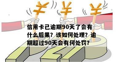 信用卡已逾期90天了会有什么后果？该如何处理？逾期超过90天会有何处罚？