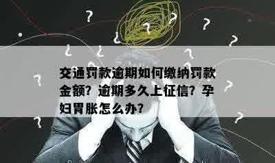 交通罚款逾期如何缴纳罚款金额？逾期多久上征信？孕妇胃胀怎么办？