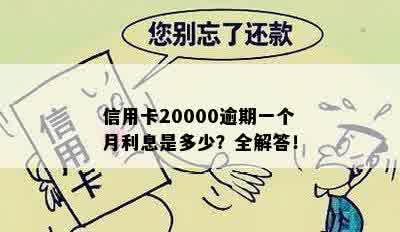 信用卡20000逾期一个月利息是多少？全解答！