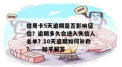 信用卡5天逾期是否影响征信？逾期多久会进入失信人名单？10天逾期如何补救？——知乎解答