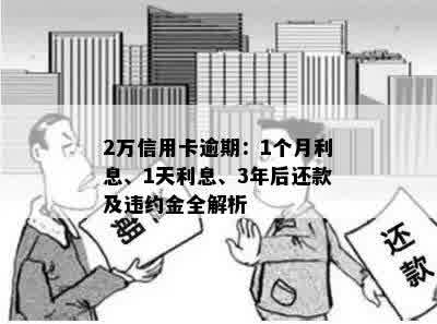 2万信用卡逾期：1个月利息、1天利息、3年后还款及违约金全解析