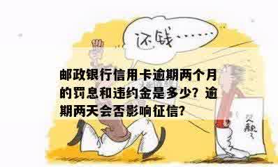 邮政银行信用卡逾期两个月的罚息和违约金是多少？逾期两天会否影响征信？