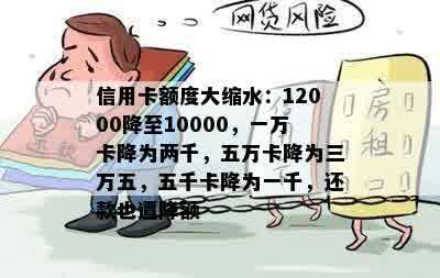 信用卡额度大缩水：12000降至10000，一万卡降为两千，五万卡降为三万五，五千卡降为一千，还款也遭降额