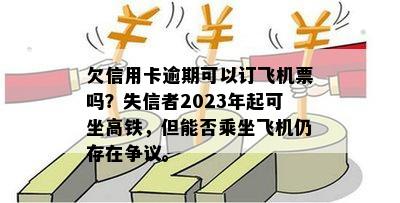 欠信用卡逾期可以订飞机票吗？失信者2023年起可坐高铁，但能否乘坐飞机仍存在争议。