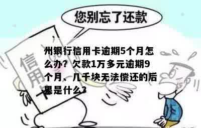 州银行信用卡逾期5个月怎么办？欠款1万多元逾期9个月、几千块无法偿还的后果是什么？