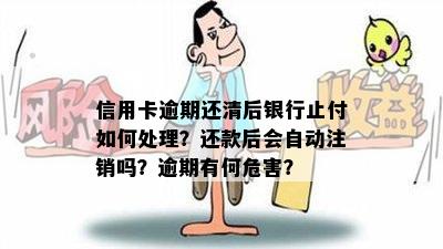 信用卡逾期还清后银行止付如何处理？还款后会自动注销吗？逾期有何危害？