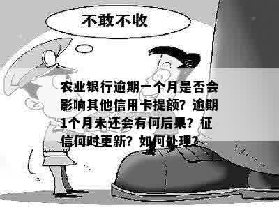 农业银行逾期一个月是否会影响其他信用卡提额？逾期1个月未还会有何后果？征信何时更新？如何处理？