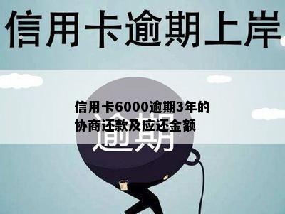 信用卡6000逾期3年的协商还款及应还金额