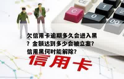 欠信用卡逾期多久会进入黑？金额达到多少会被立案？信用黑何时能解除？