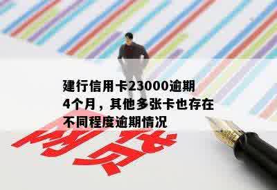 建行信用卡23000逾期4个月，其他多张卡也存在不同程度逾期情况