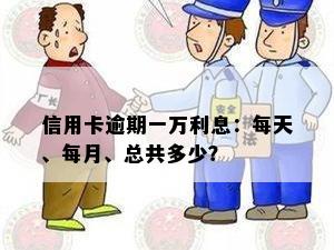 信用卡逾期一万利息：每天、每月、总共多少？