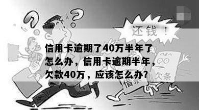 信用卡逾期了40万半年了怎么办，信用卡逾期半年，欠款40万，应该怎么办？