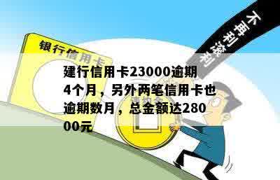 建行信用卡23000逾期4个月，另外两笔信用卡也逾期数月，总金额达28000元