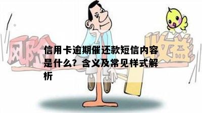 信用卡逾期催还款短信内容是什么？含义及常见样式解析