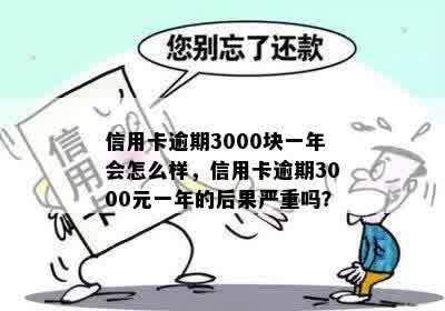 信用卡逾期3000块一年会怎么样，信用卡逾期3000元一年的后果严重吗？