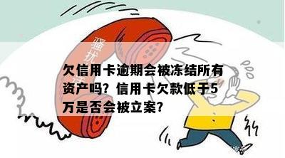 欠信用卡逾期会被冻结所有资产吗？信用卡欠款低于5万是否会被立案？