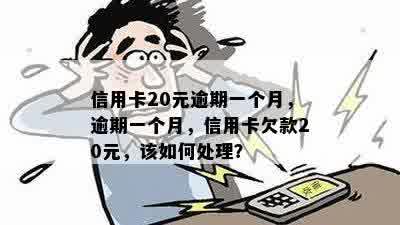 信用卡20元逾期一个月，逾期一个月，信用卡欠款20元，该如何处理？