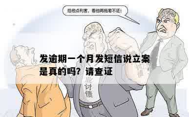 发逾期一个月发短信说立案是真的吗？请查证