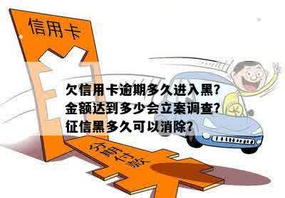 欠信用卡逾期多久进入黑？金额达到多少会立案调查？征信黑多久可以消除？