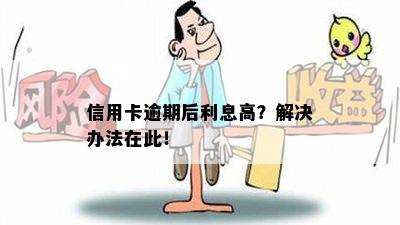 信用卡逾期后利息高？解决办法在此！