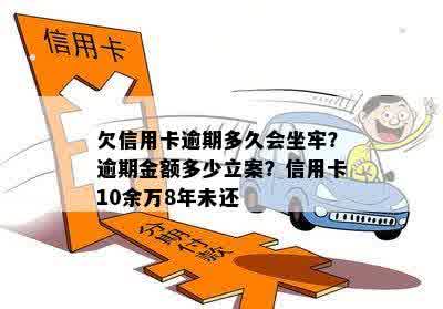 欠信用卡逾期多久会坐牢？逾期金额多少立案？信用卡10余万8年未还