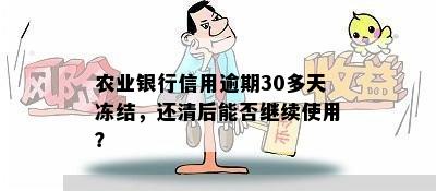 农业银行信用逾期30多天冻结，还清后能否继续使用？