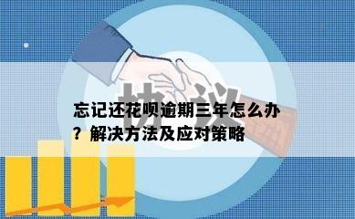 忘记还花呗逾期三年怎么办？解决方法及应对策略