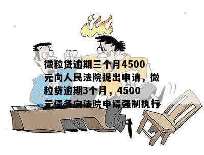 微粒贷逾期三个月4500元向人民法院提出申请，微粒贷逾期3个月，4500元债务向法院申请强制执行