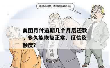 美团月付逾期几个月后还款，多久能恢复正常、征信及额度？