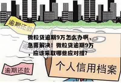 微粒贷逾期9万怎么办啊，急需解决！微粒贷逾期9万，应该采取哪些应对措？