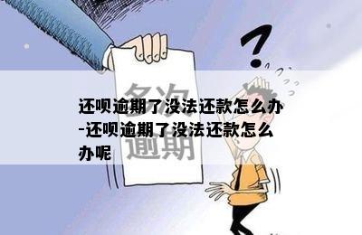 还呗逾期了没法还款怎么办-还呗逾期了没法还款怎么办呢