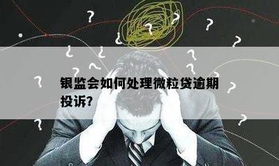 银监会如何处理微粒贷逾期投诉？