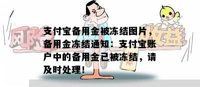 支付宝备用金被冻结图片，备用金冻结通知：支付宝账户中的备用金已被冻结，请及时处理！