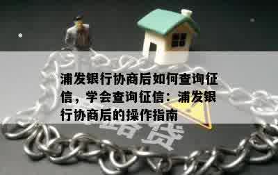 浦发银行协商后如何查询征信，学会查询征信：浦发银行协商后的操作指南