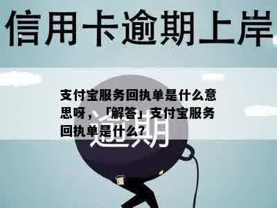 支付宝服务回执单是什么意思呀，「解答」支付宝服务回执单是什么？